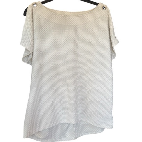 Textured Cream Top Blouse - Picture 1 of 5